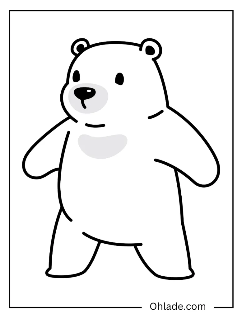 Happy Polar Bear Coloring Pages